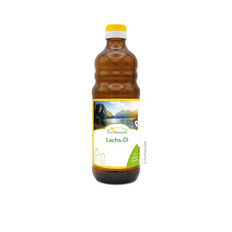 Flasche mit Lachsöl